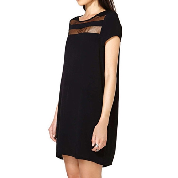 gorgeous sheer cut out panel black shift dress - Picture 5 of 5